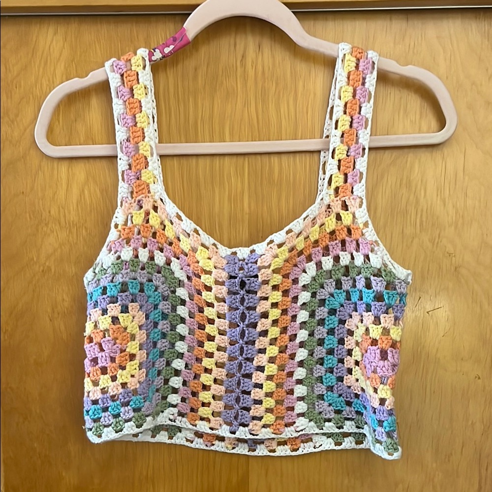 Multicolor Crochet Crop Top